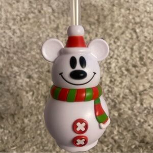 Disney Parks exclusive 2025 holiday Mickey snowman straw topper new unused
